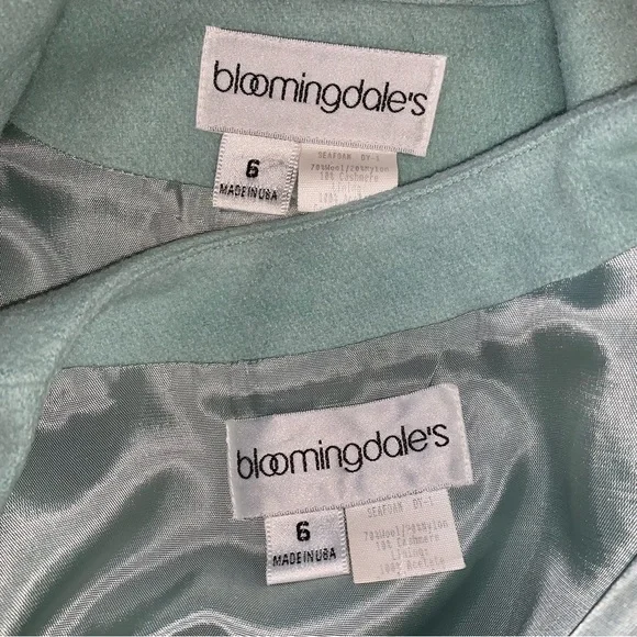 v i n t a g e :: Seafoam Wool Cashmere Longline Blazer Vest Set Bloomingdale’s - Picture 6 of 16